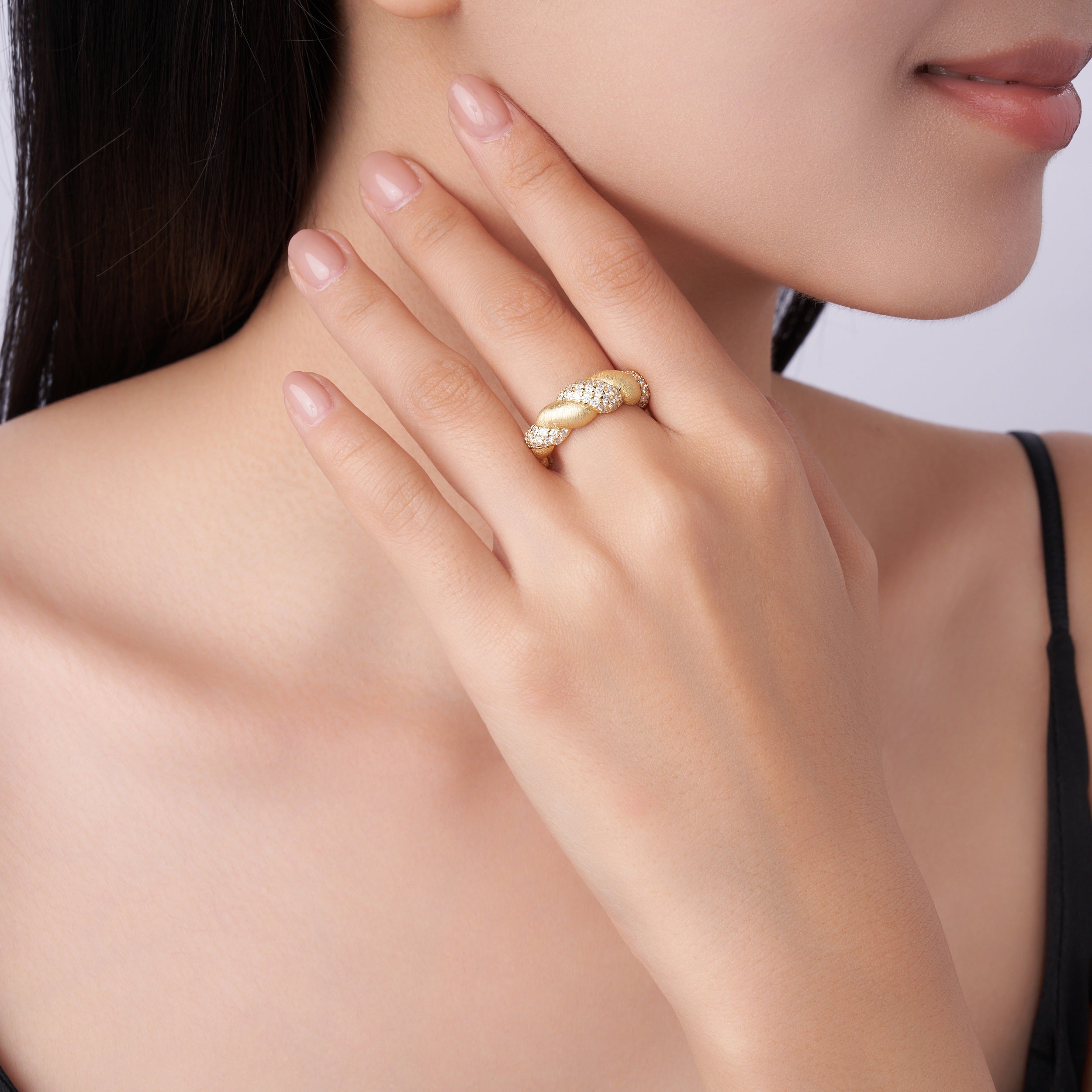 Fashionable Jewelry Accessory Set With Moissanite S925 Sterling Silver And Gold-plated Diamond