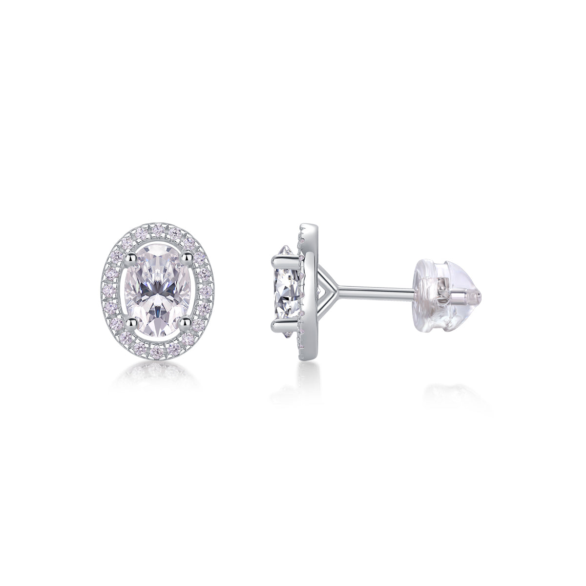 Fashionable And Luxurious Diamond Jewelry Set With Moissanite S925 Sterling Silver And Platinum-plated Stud Earrings