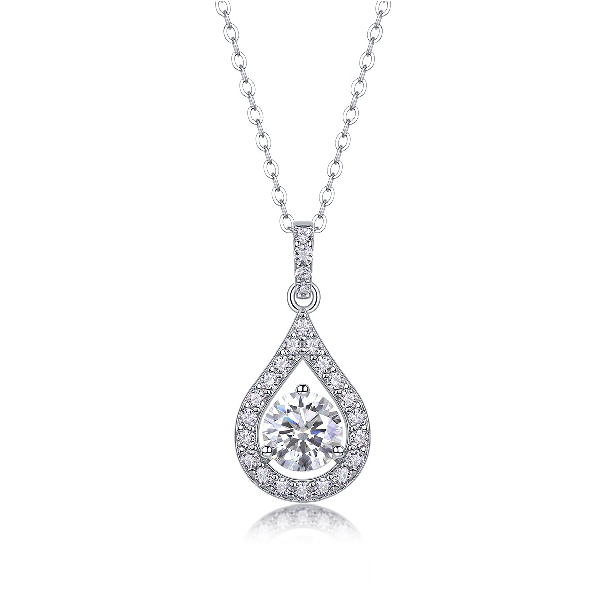 Fashionable And Luxurious Diamond Jewelry Piece Set With 1-carat Moissanite Diamond S925 Sterling Silver And Platinum-plated Pendant