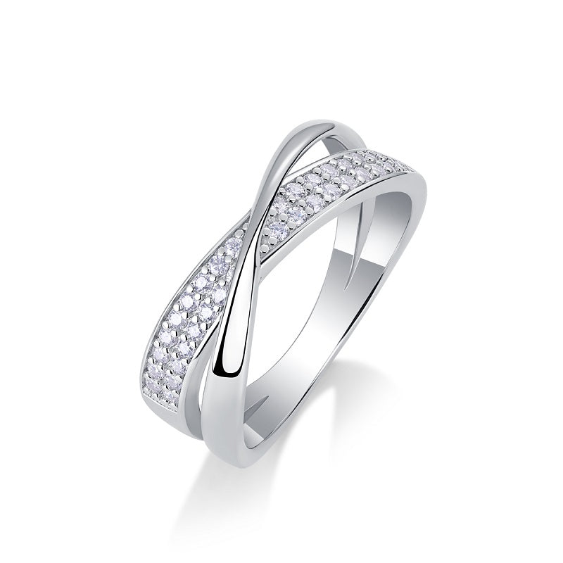 Fashion Set Moissanite Silver Ring