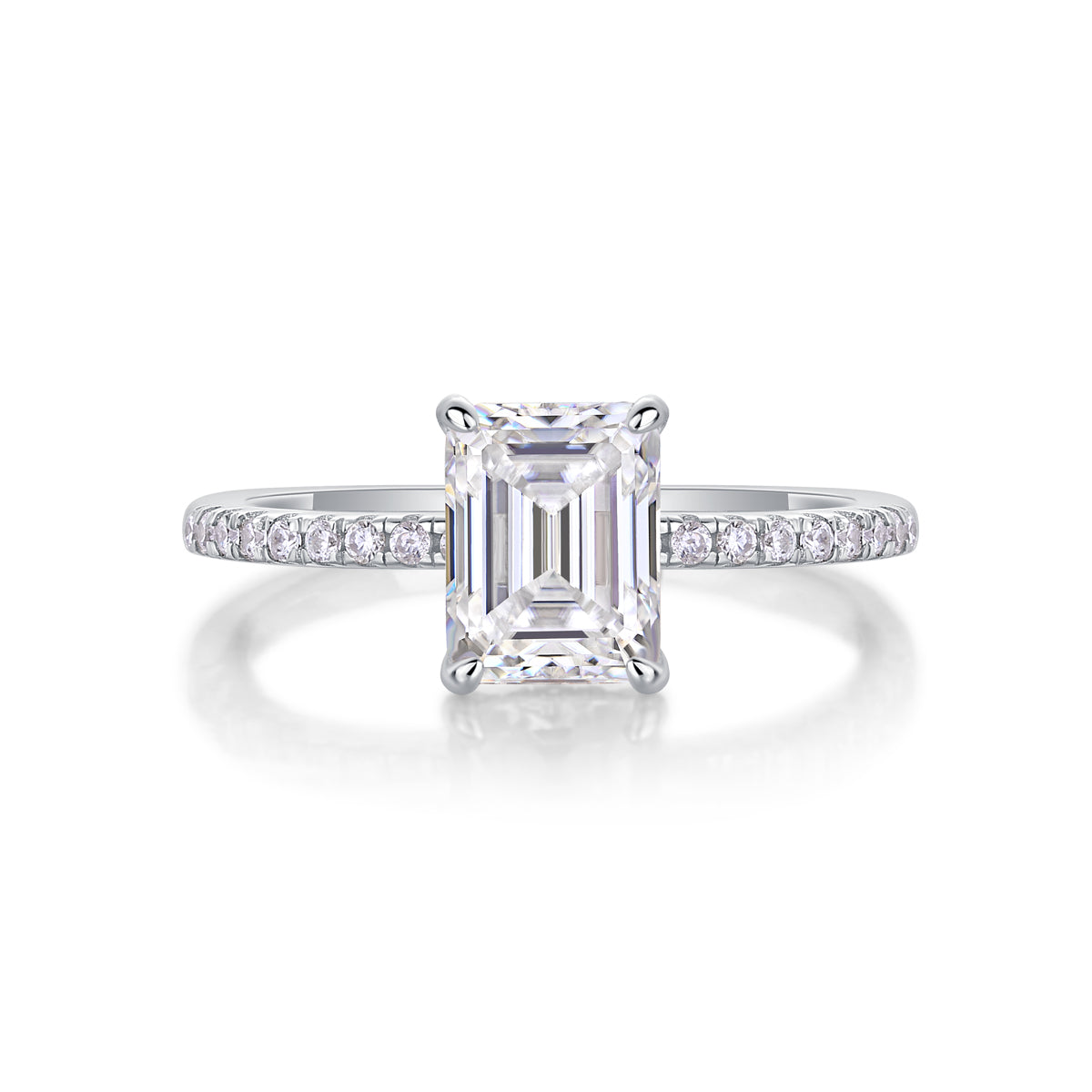 Fashion Set Moissanite Silver Ring