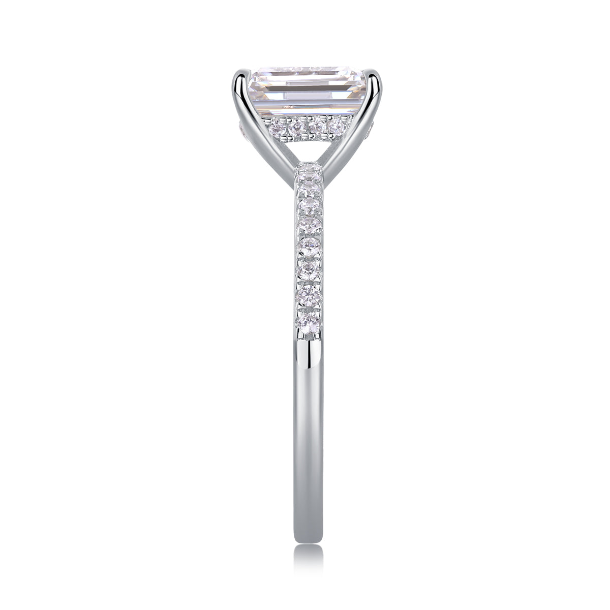 Fashion Set Moissanite Silver Ring