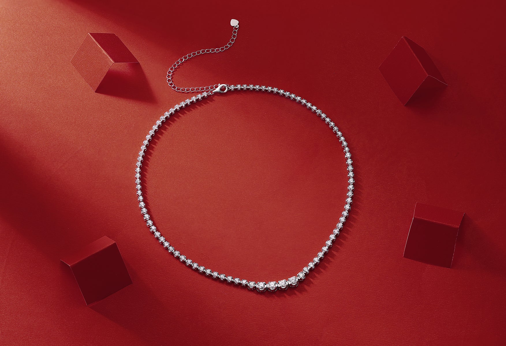 Fashion Diamond Pendant Necklace Set With Moissanite Diamond Silver Ornaments