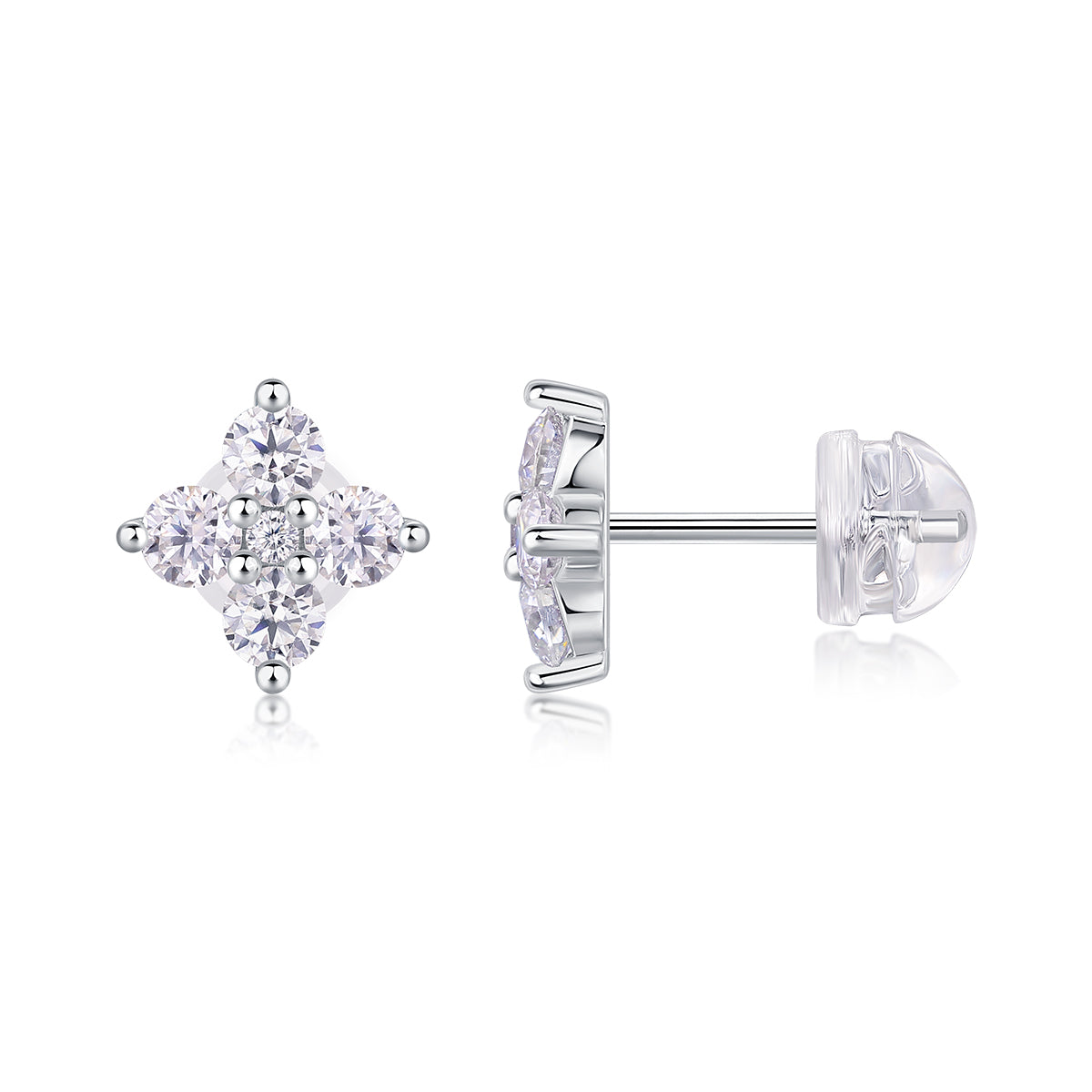 Fashionable And Luxurious Diamond Jewelry Set With Moissanite S925 Sterling Silver And Platinum-plated Stud Earrings